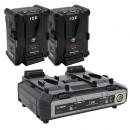 【IPL-98(x2) + VL-2000S】 IDX Vマウントバッテリー・充電器セット
