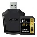 【LSD64GCBJP2000R】 Lexar Professional 2000x SDXC UHS-II カード 64GB