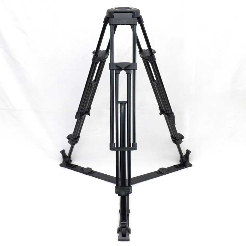 【3819-3 現状渡し 中古品】 Vinten 3段式アルミENGポジロック三脚75mm（グランドスプレッダー付）