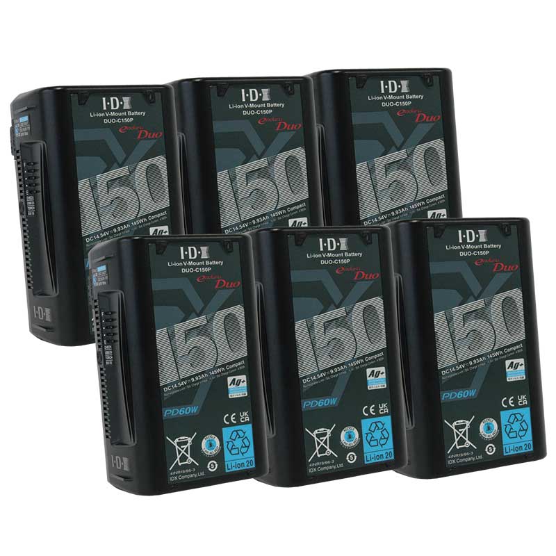【IDXキャンペーン DUO-C150P 6本】 IDX Vマウントタイプリチウムイオンバッテリー
