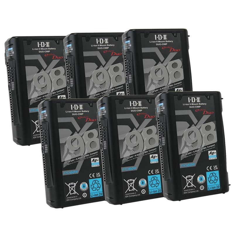 【IDXキャンペーン DUO-C98P 6本】 IDX Vマウントタイプリチウムイオンバッテリー