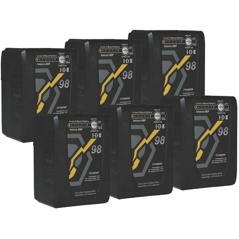 【IDXキャンペーン Imicro-98P 6本】 IDX Vマウントマイクロタイプ リチウムイオンバッテリー