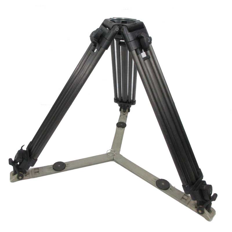 【3523-3 ジャンク品】 Vinten 100mmボール カーボン3段三脚