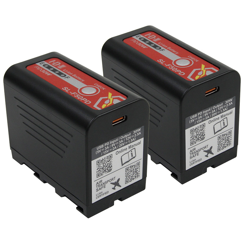 【SL-F50PD(x2)】 IDX Sony Lシリーズ 7.2Vタイプリチウムイオンバッテリー