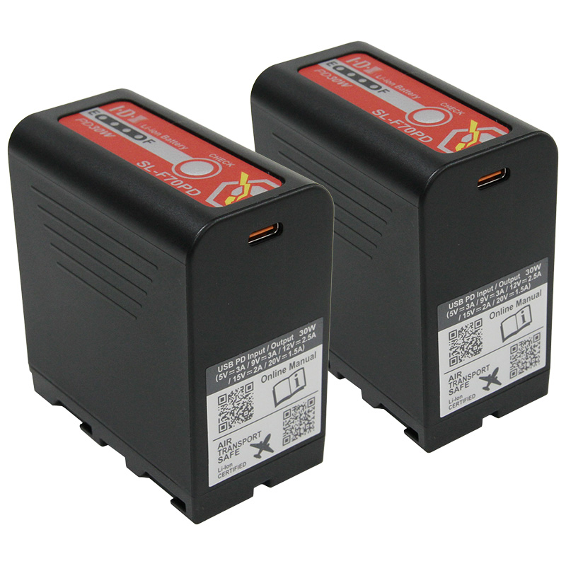 【SL-F70PD(x2)】 IDX Sony Lシリーズ 7.2Vタイプリチウムイオンバッテリー