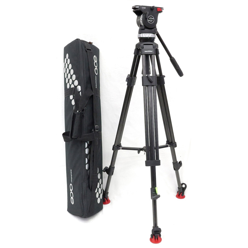 【システムAce L MS CF（1011） ジャンク品】 Sachtler カーボン3段三脚システム