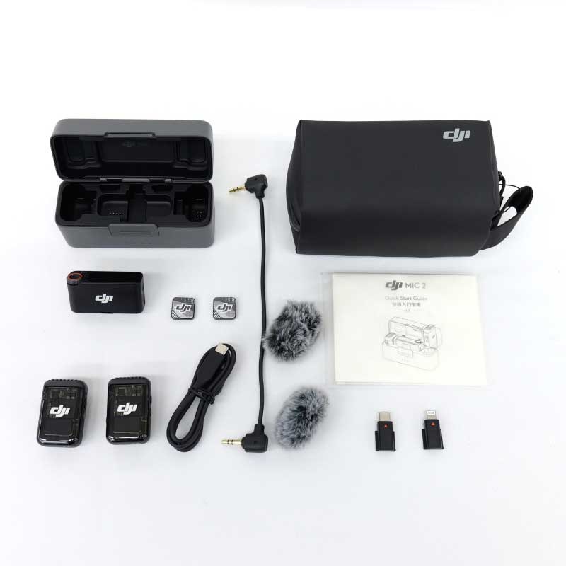 【DJI Mic 2（2TX ＋ 1RX ＋ 充電ケース） ジャンク品】 DJI 2.4GHz ワイヤレスマイクシステム