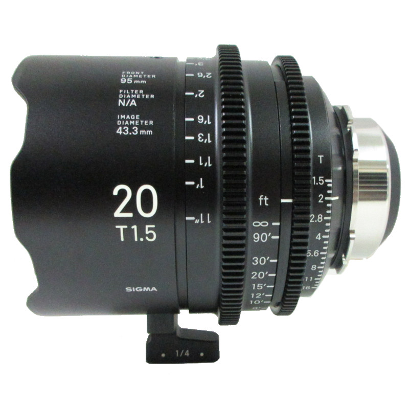 【20mm T1.5 FF PLマウント（/i Technology対応） フィート表示 上物 中古品】 SIGMA シネレンズ〔FF High Speed Prime Line〕
