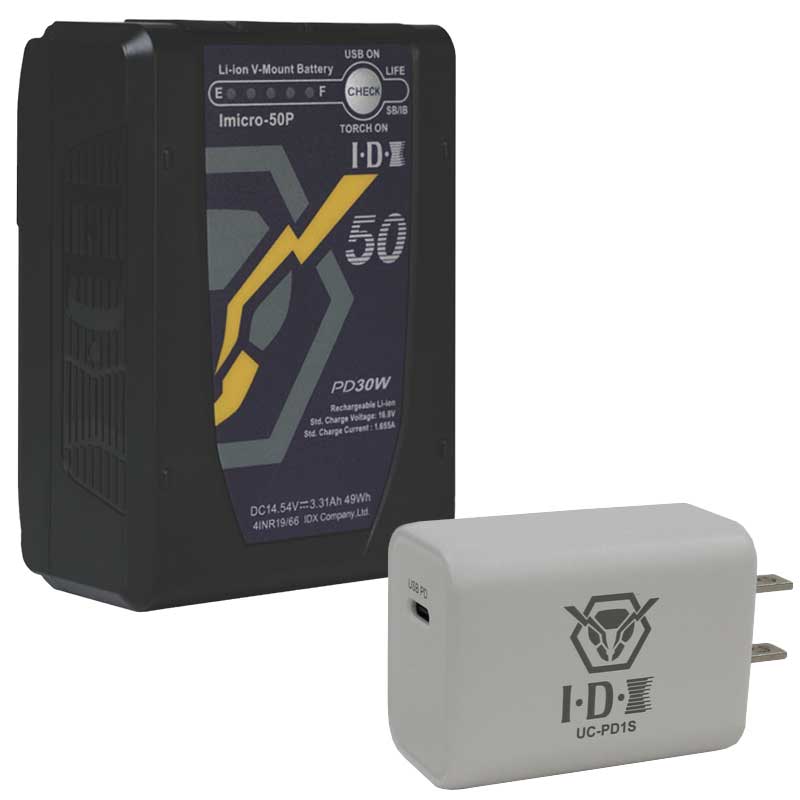 【IDXキャンペーン Vマウントバッテリー 1本 + UC-PD1S】 IDX IDX Vマウントバッテリー・USB PD充電器セット